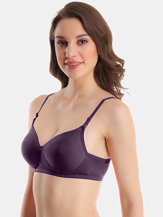 POOJARAGENEE Womens Full Coverage Lightly Padded Mould Cotton Bra