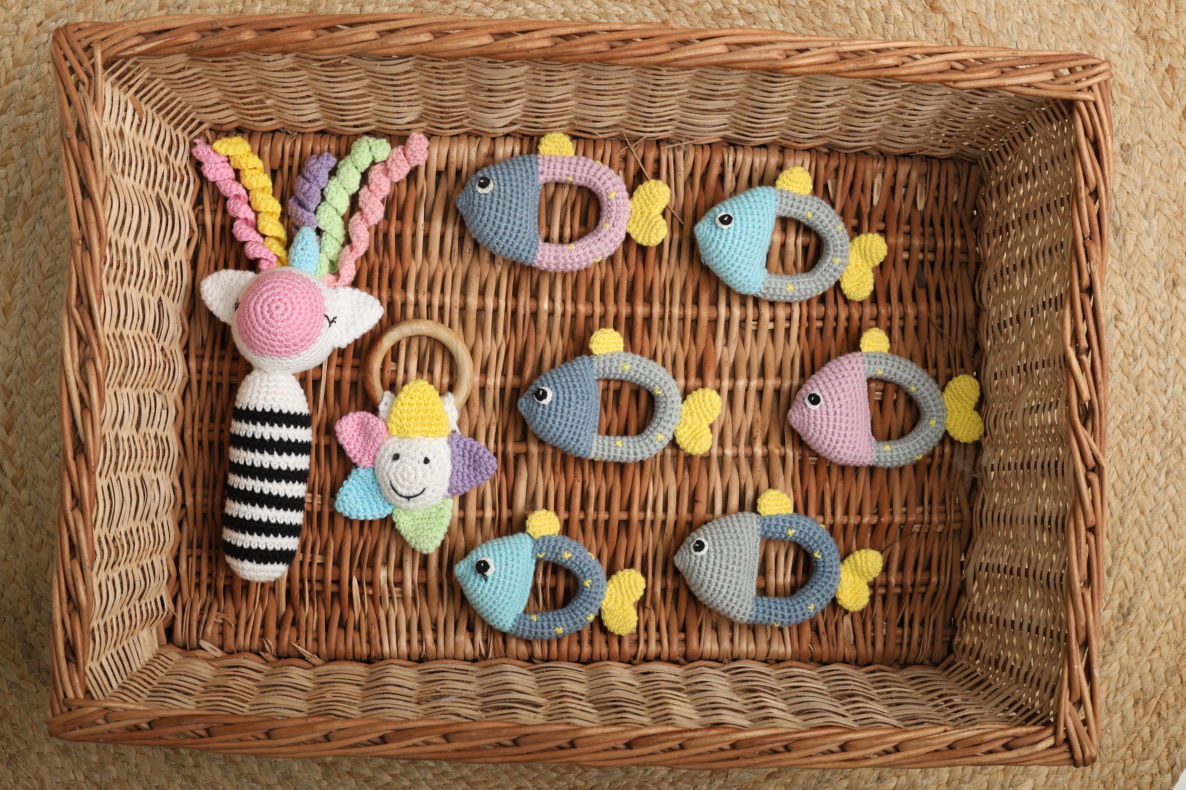 Little Medhas Rattle - Handcrafted Sensory Development Toy for Babies 3+ Months