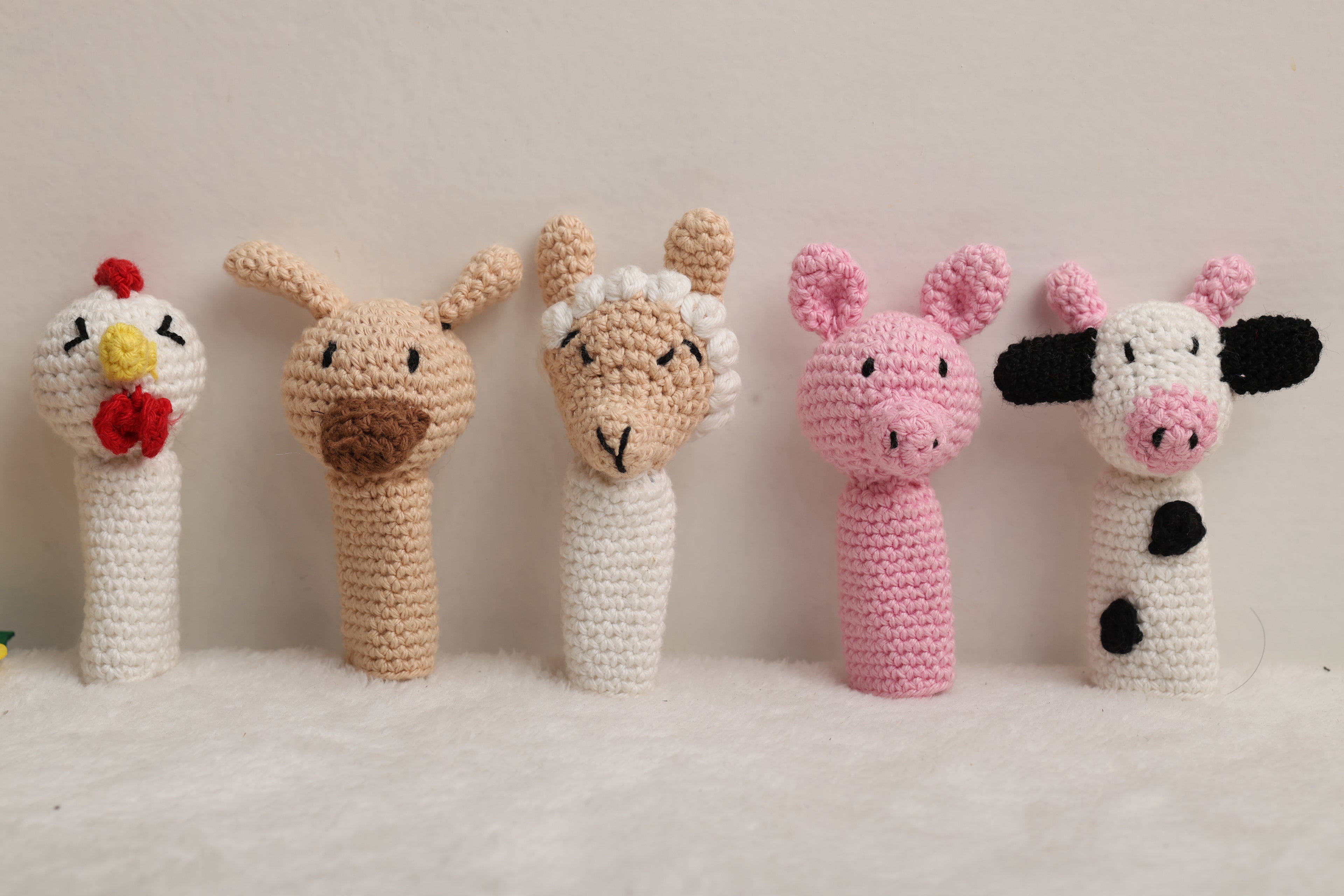 Little Medhas Finger Puppets Set - Farm & Forest Animals Educational Storytelling Toys 9+ Months