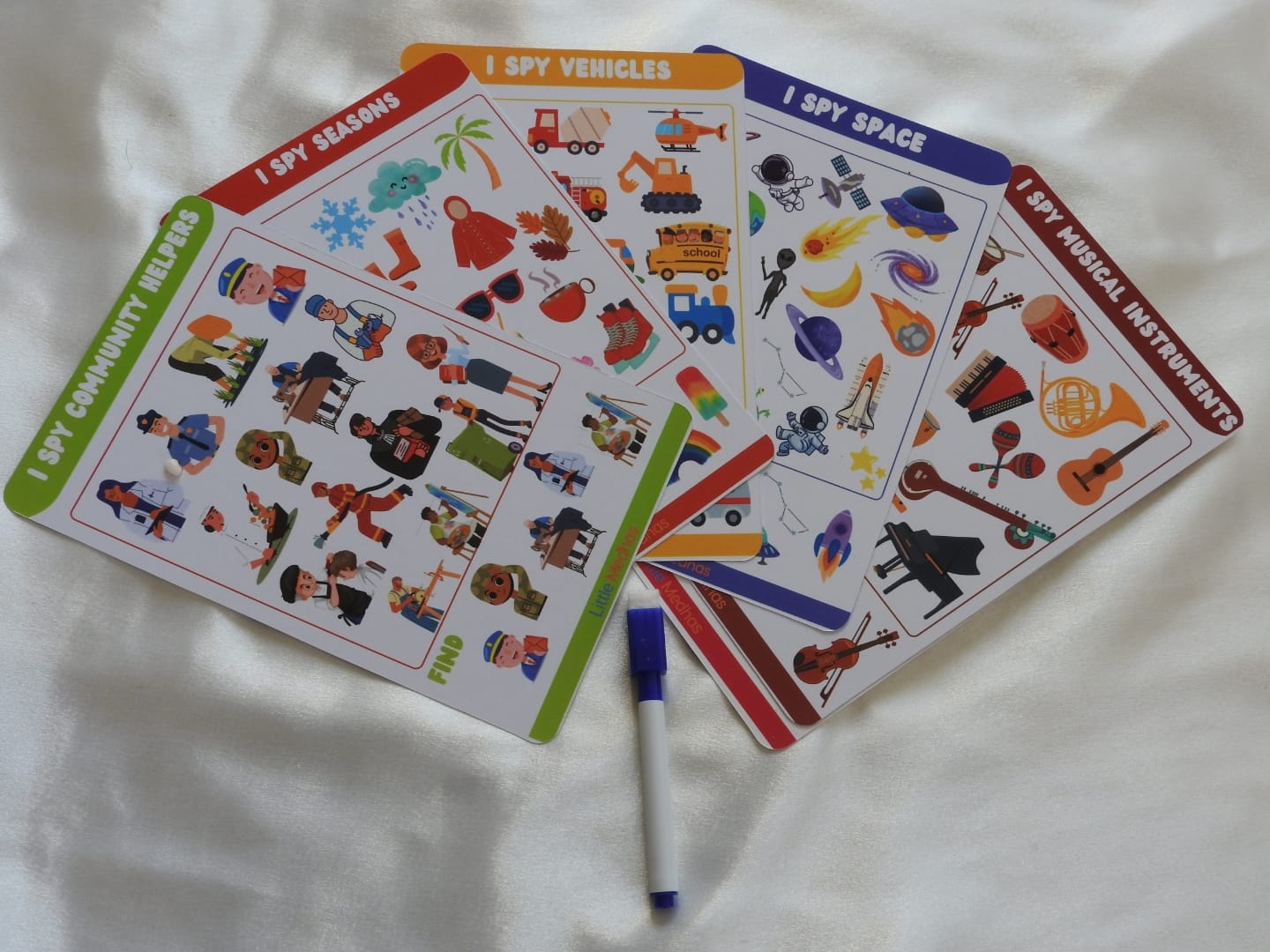 Little Medhas Reusable Activity Sheets - 6 Double-Sided Educational Learning Sheets for Kids 2+ Years