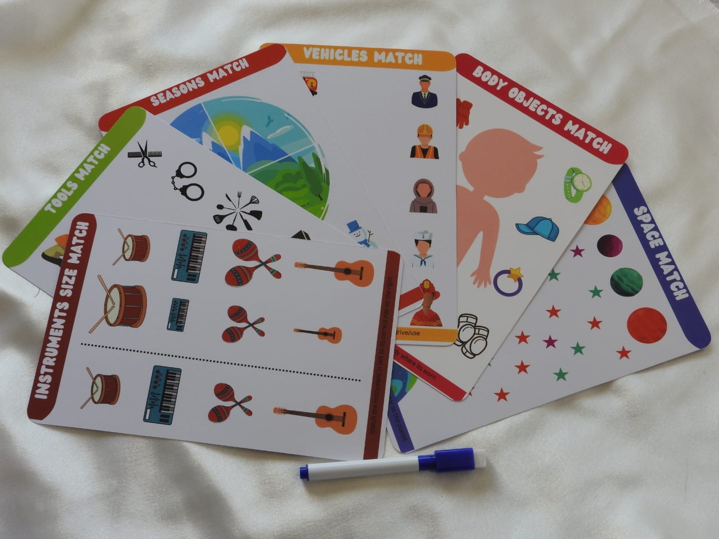 Little Medhas Reusable Activity Sheets - 6 Double-Sided Educational Learning Sheets for Kids 2+ Years
