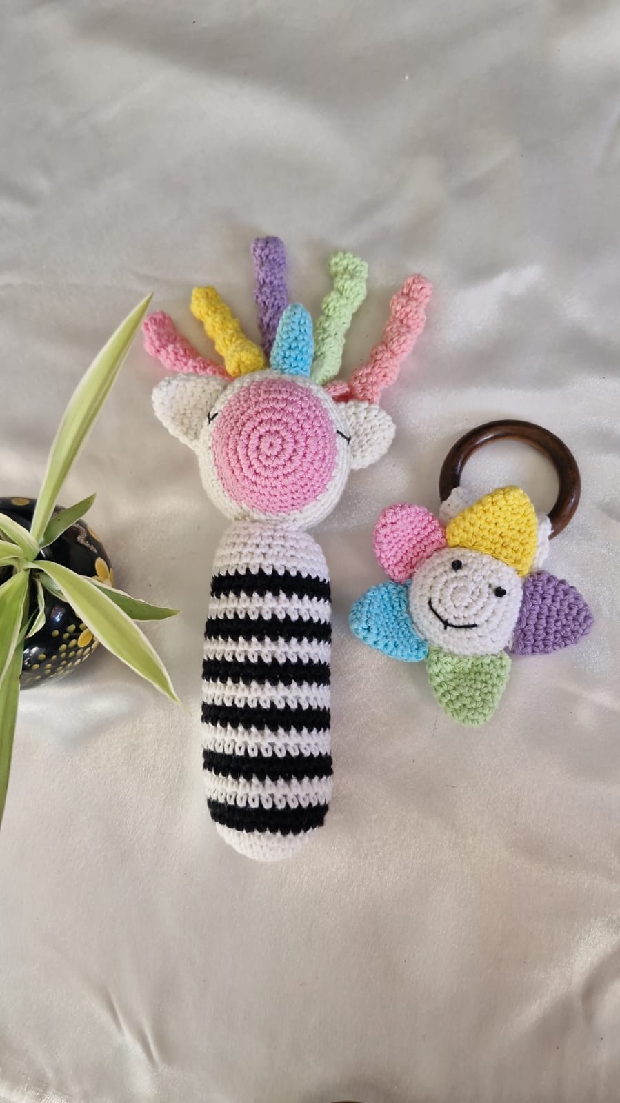 Little Medhas Rattle - Handcrafted Sensory Development Toy for Babies 3+ Months