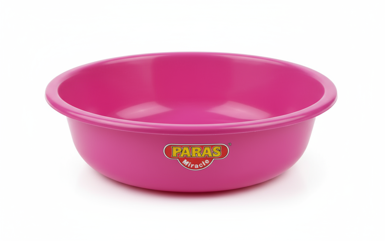 Constro Super Plastic Basin 15 Inch - Paras Miracle | Shallow Wide Bowl 388x90mm