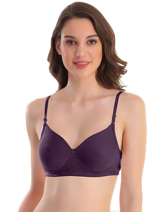 POOJARAGENEE Womens Full Coverage Lightly Padded Mould Cotton Bra