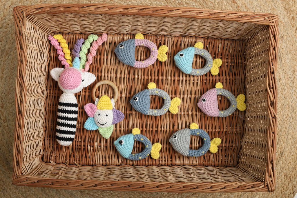 Little Medhas Rattle - Handcrafted Sensory Development Toy for Babies 3+ Months