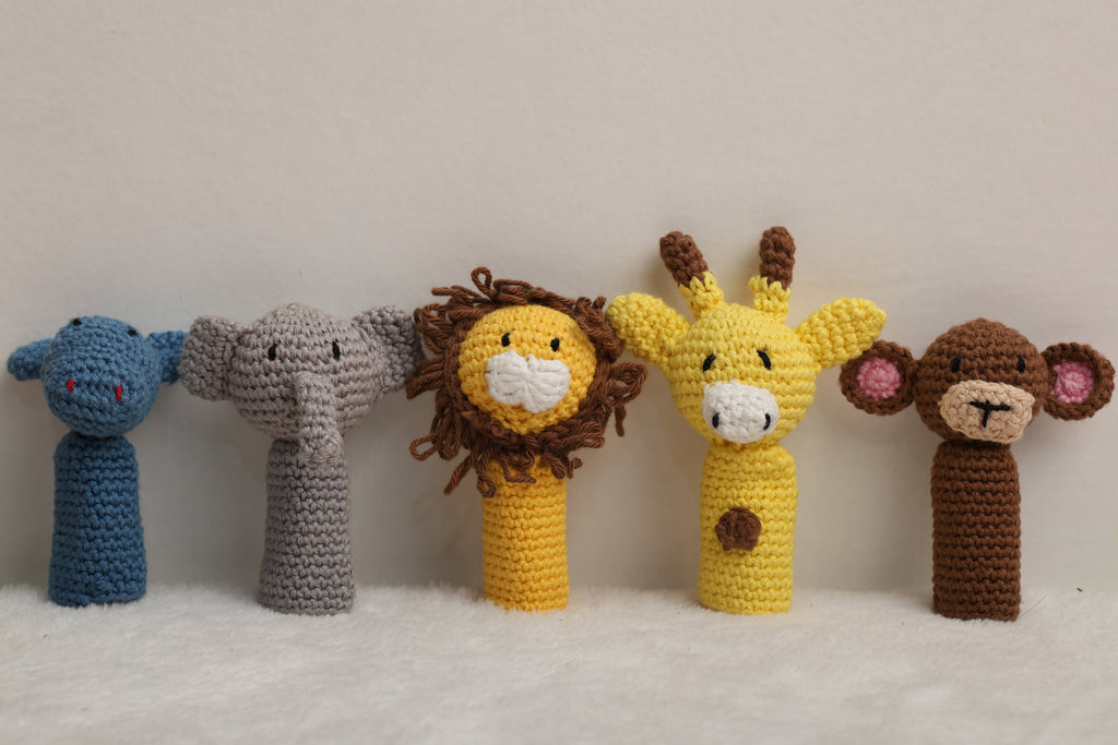 Little Medhas Finger Puppets Set - Farm & Forest Animals Educational Storytelling Toys 9+ Months