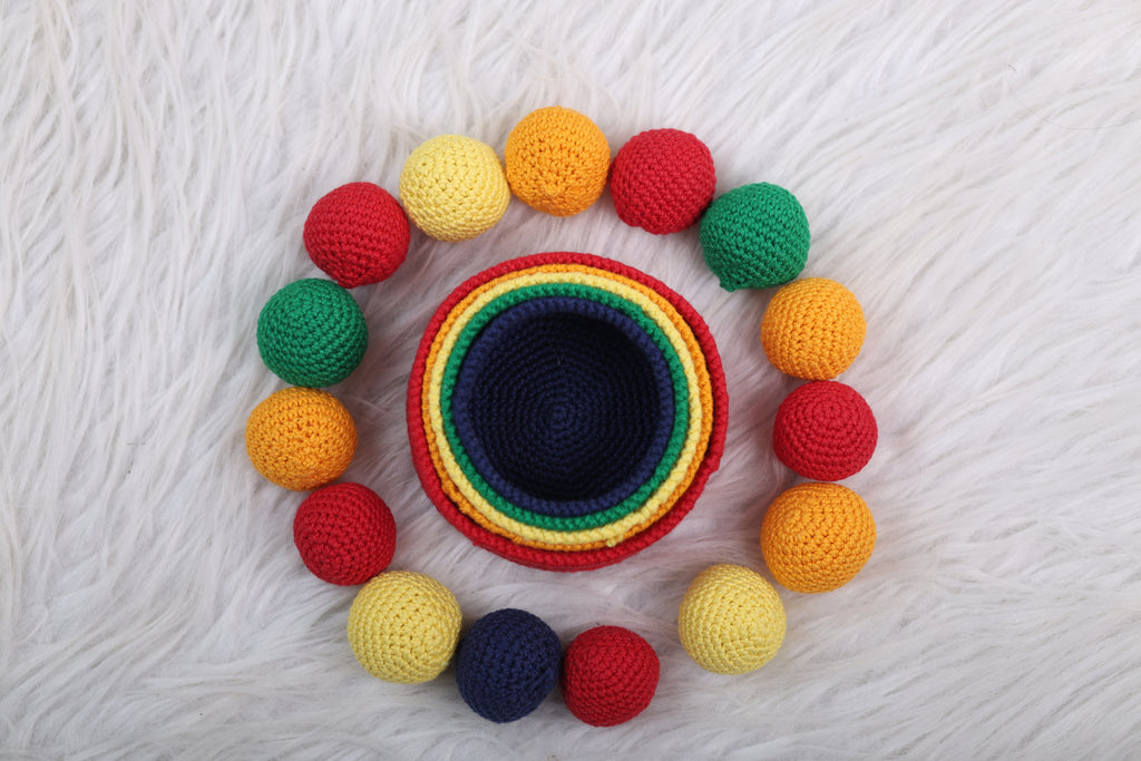 Little Medhas Colorful Nesting Bowls Set - Educational Stacking Toy for Toddlers 12+ Months