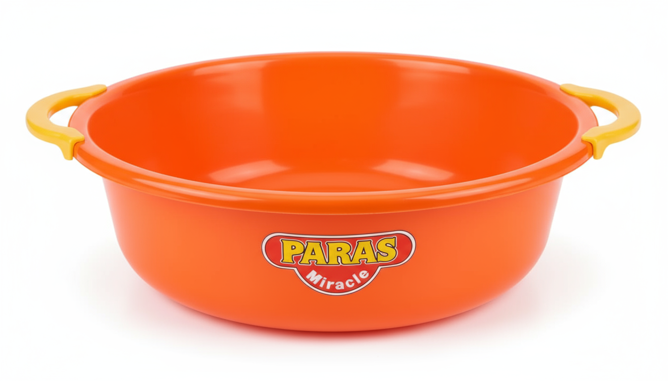 Kartik Plastic Basin 22.25 Inch - Paras Miracle | Extra Large Tub with Handles 565x230mm