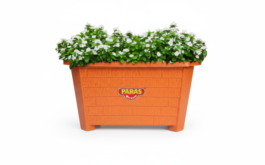 Rectangular Planter - Paras Miracle | Brick Pattern Garden Planter with Drainage