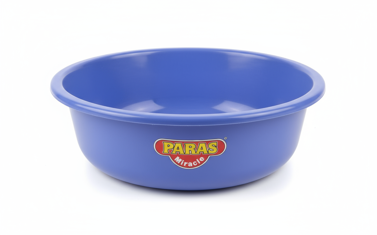 Mini Shakti Plastic Basin 15 Inch - Paras Miracle | Medium Depth Bowl 383x122mm