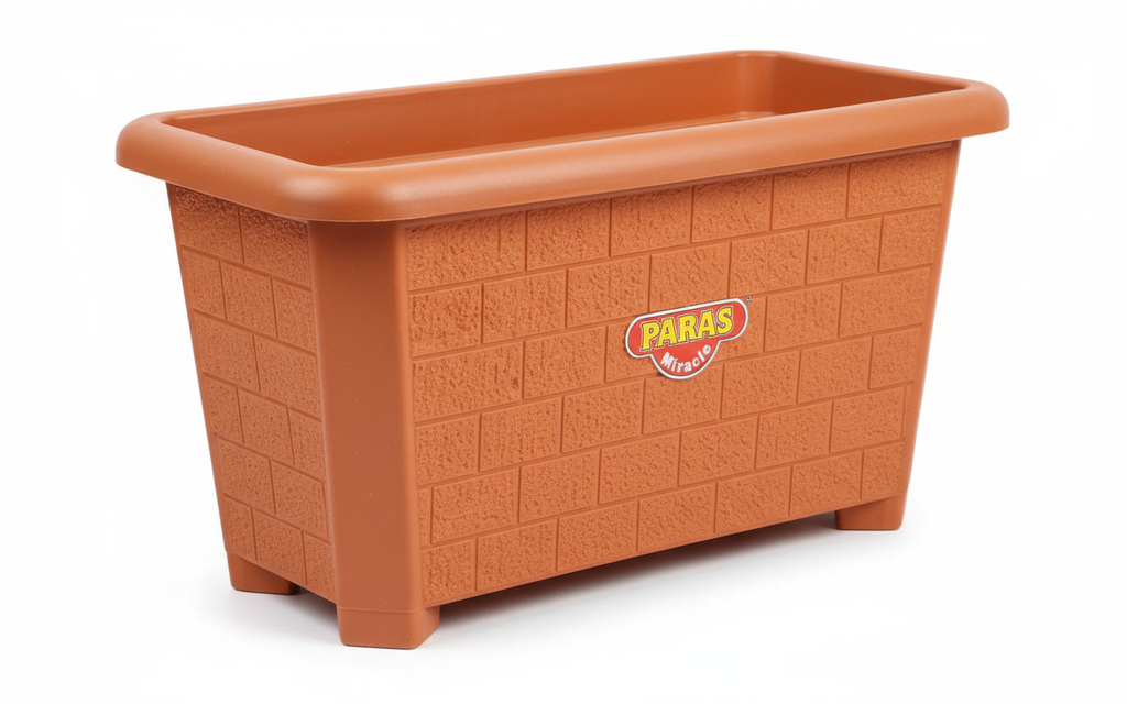 Rectangular Planter - Paras Miracle | Brick Pattern Garden Planter with Drainage