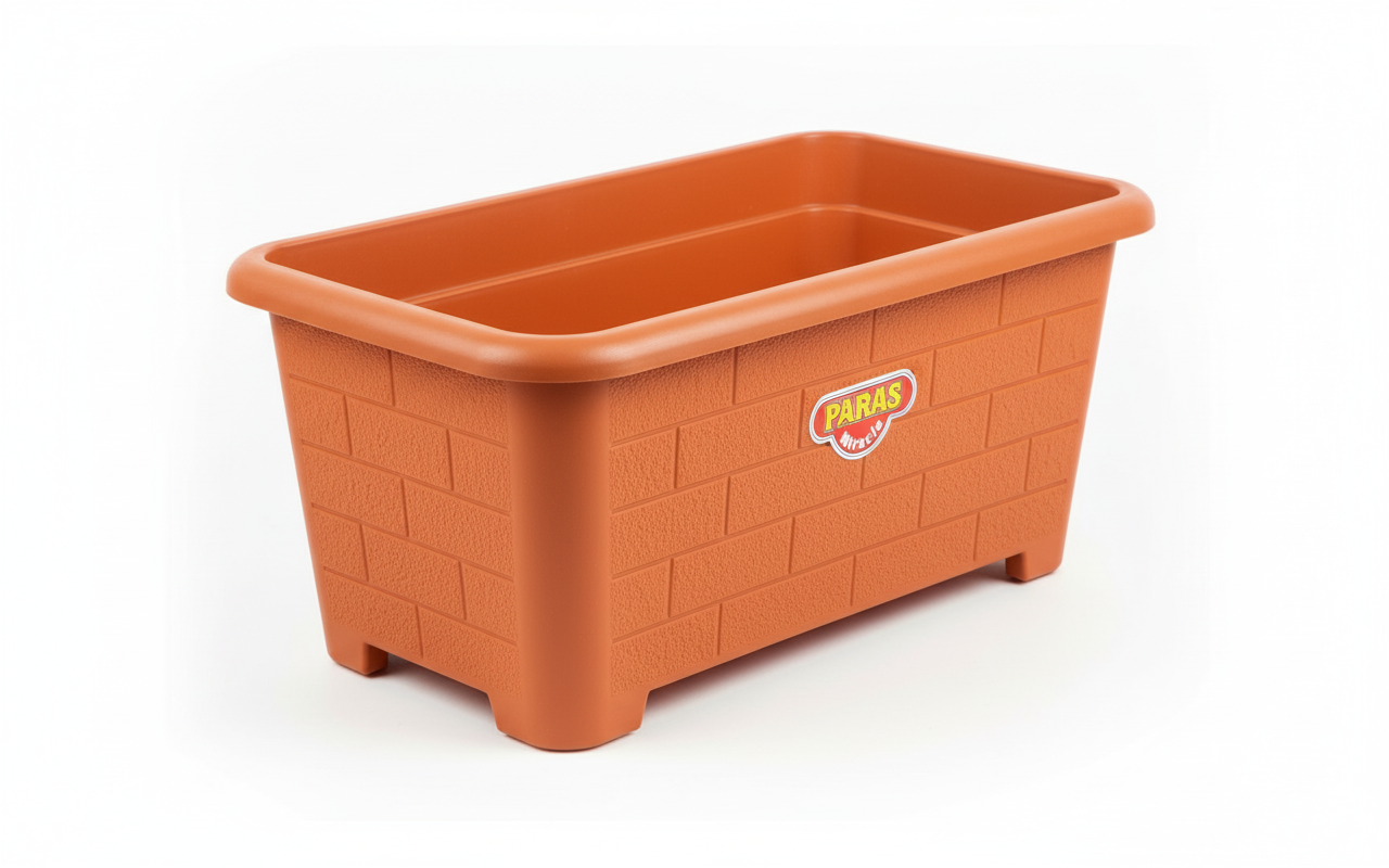 Rectangular Planter - Paras Miracle | Brick Pattern Garden Planter with Drainage
