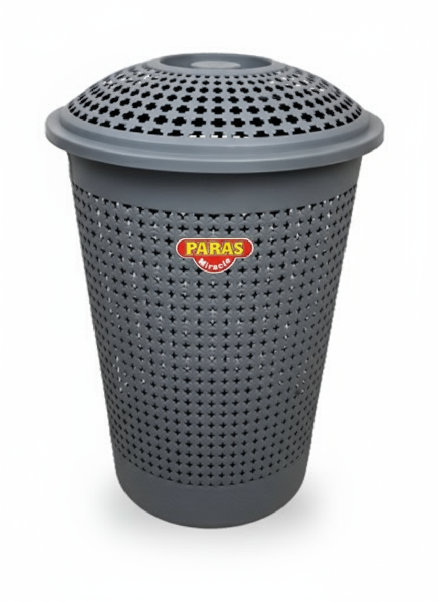 Spectro Laundry Basket with Lid - Paras Miracle | Perforated Clothes Hamper